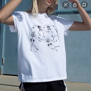 Brandy Melville dancing skeletons t shirt